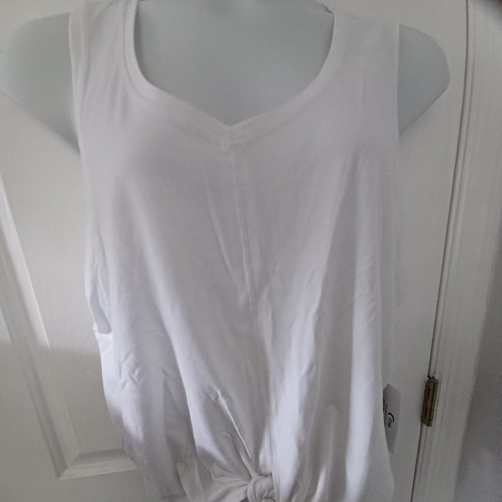 ZYIA WHITE CROPPED TIE SHIRT XXXL